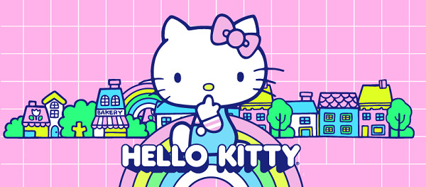 Hình nền Hello Kitty phong cách hoạt hình cho iPad