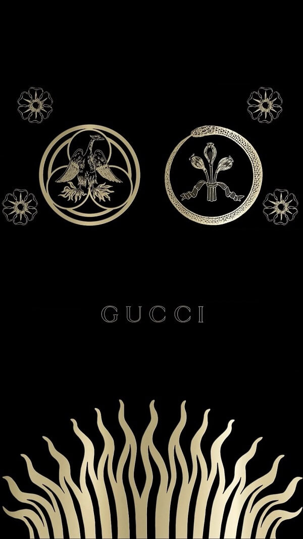 Hình nền Gucci hoa văn đỏ cho iPhone