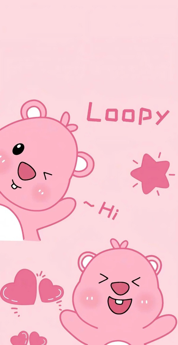 Hình nền Loopy cute với background màu pastel