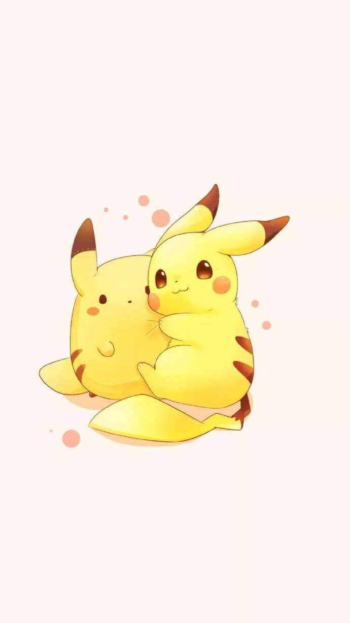 Pikachu với phông nền màu hồng trên điện thoại