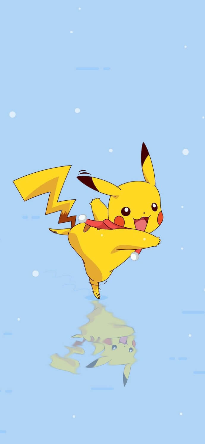 Pikachu và trái tim trên điện thoại