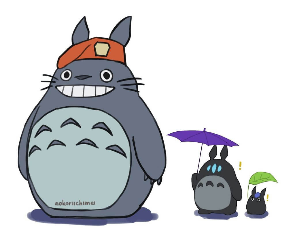 Hình nền máy tính Totoro, Mei và Satsuki chơi đùa