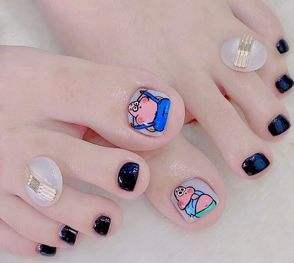 Mẫu nail chân vẽ cute 6