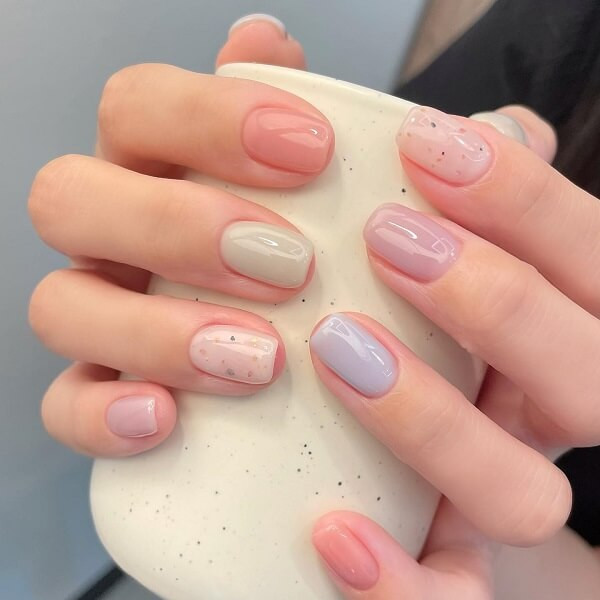 mẫu nail màu hồng pastel 4