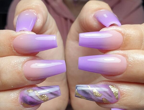 Mẫu nail ombre đơn giản 2