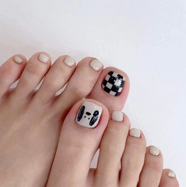 Mẫu nail caro nhiều màu sắc rực rỡ