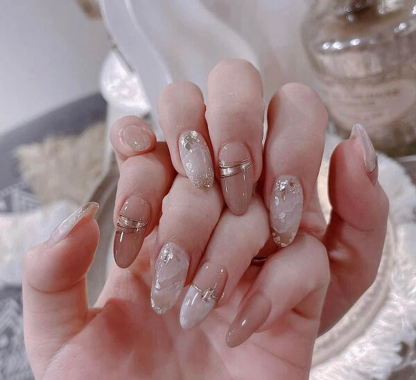 nail cô dâu màu trắng 4