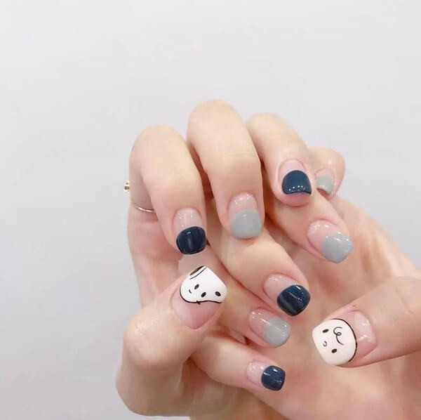 alt: Mẫu nail cute với họa tiết ombre