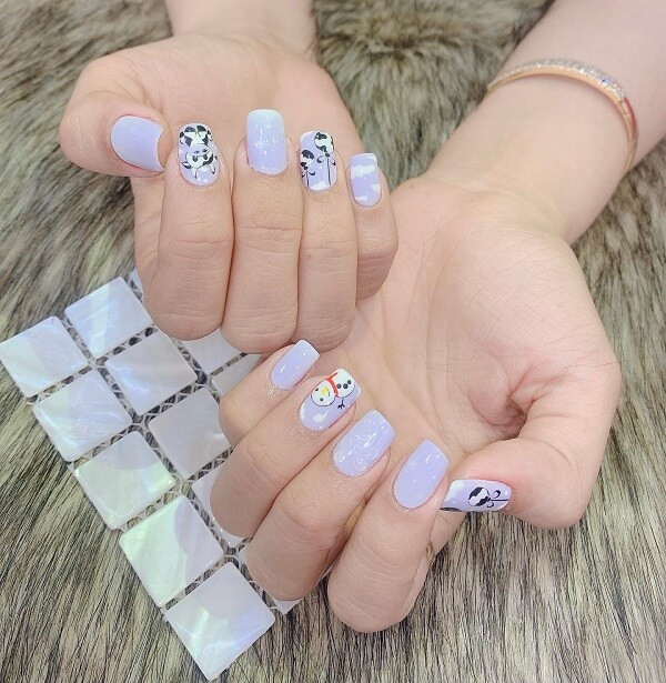 Mẫu nail hoạt hình ngộ nghĩnh với hình vẽ các nhân vật hoạt hình