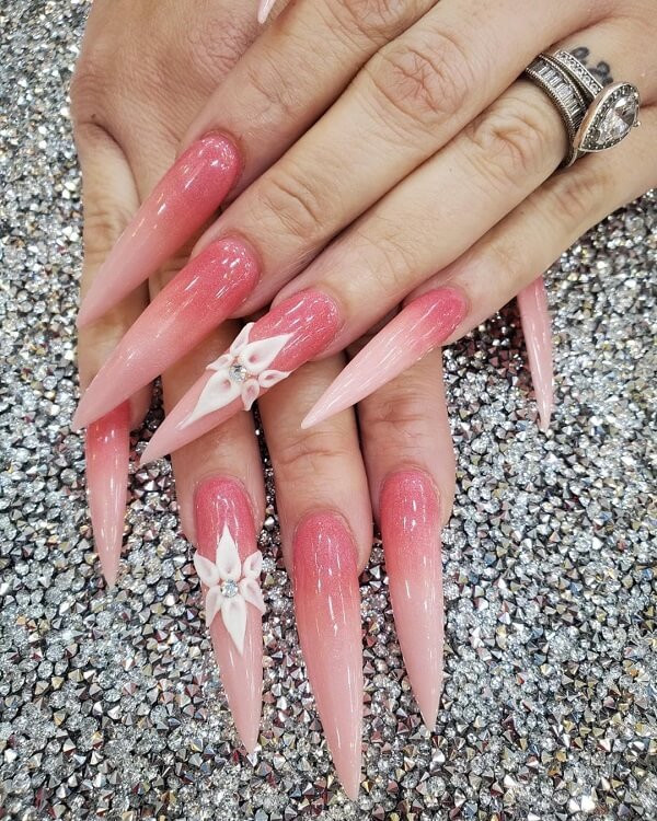 Mẫu nail màu hồng 4