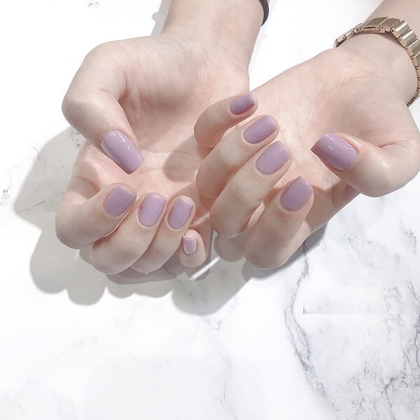 Nail tím pastel đơn giản