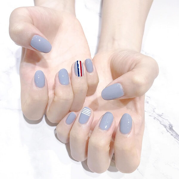 Nail tím pastel kết hợp ombre